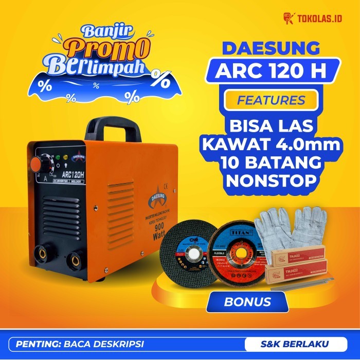kosnew@ Mesin Travo Las Inverter Daesung MMA ARC 120 H ARC120 ARC-120 900 Watt