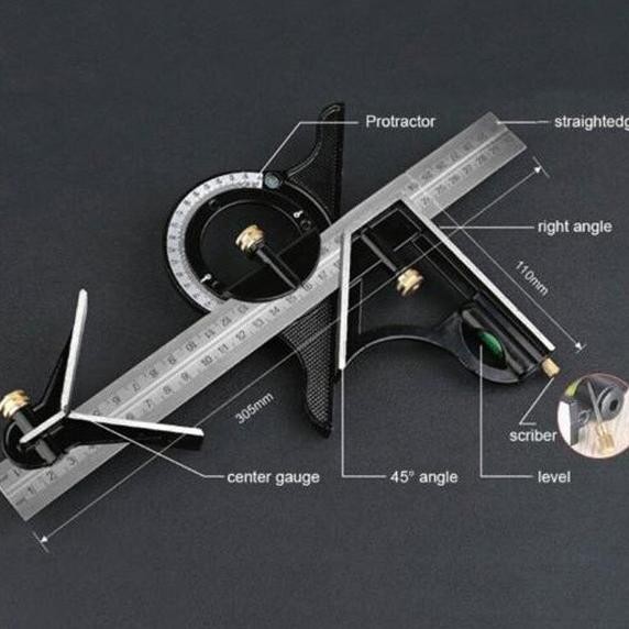 

TERBARU - Penggaris Siku L Mistar Waterpass Kombinasi Penggaris Multifungsi 30cm
