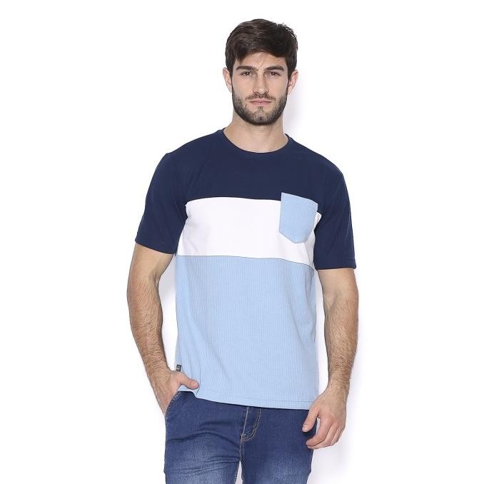 POSHBOY T-SHIRT BLUE - KAOS LENGAN PENDEK PRIA KOMBINASI