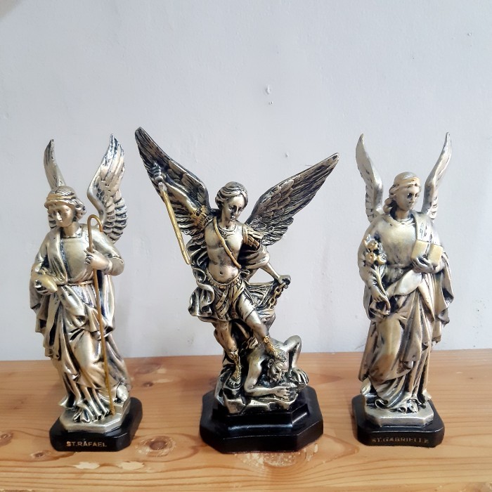 ~~~] Set Patung St Michael, St Rafael, St Gabriel Dual Tone 20 cm