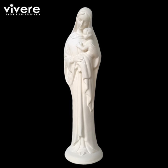 ~~~] Patung Maria Bunda dan Bayi Yesus 20 cm Off White