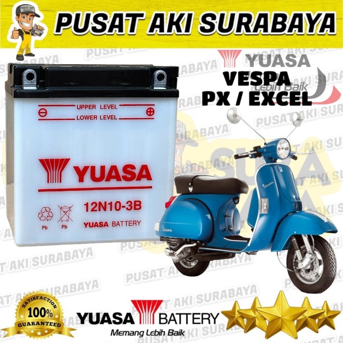 AKI MOTOR VESPA EXCEL YUASA 12N10 10 AMPER AKI BERKUALITAS NOZOMI