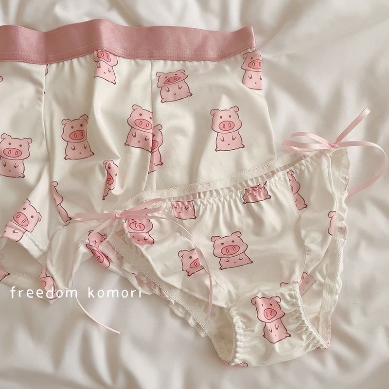 

Cute Cartoon Pig Couple Maiden Sexy Pure Desire Milk Silk Bottom Crotch Pure Cotton