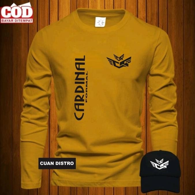 KAOS DISTRO LENGAN PANJANG PRIA WANITA KAOS CARDINAL FOU PRINT BLACK