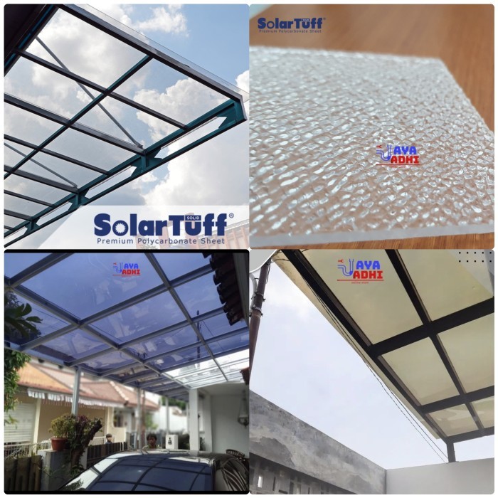 best seller] Solartuff Flat 3mm Atap UV Bening / Atap Kanopi Transparan Policarbonate