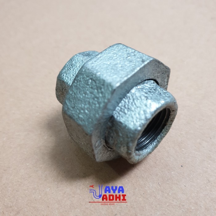 Produk Terbaik] GI Water Mur 1" - DN25 Galvanis Besi Union Moer