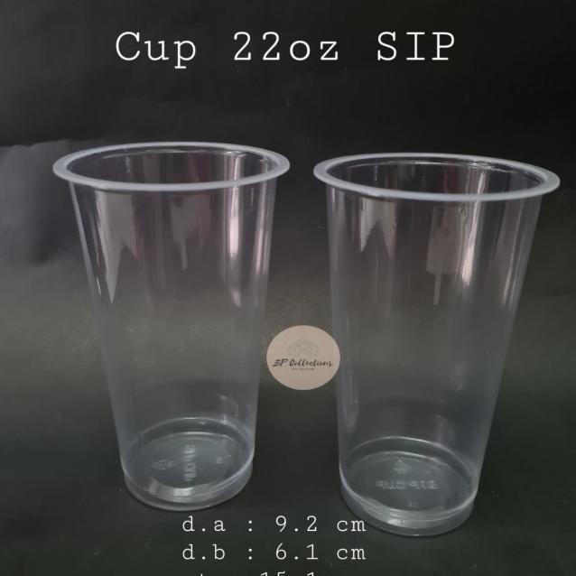 1 Dus 1000 Pcs Cup 22 Oz Plastik Gelas Datar 22Oz Sip Grosir