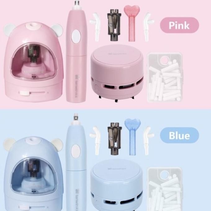 

TERLARIS - tenwin electric stationery set alat tulis penghapus serutan electric