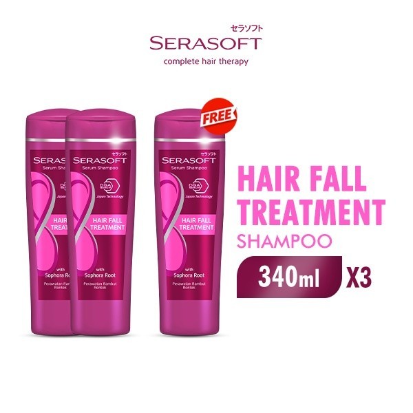 Serasoft Serum Shampoo Hair Fall Treatment Botol 340 ml x3