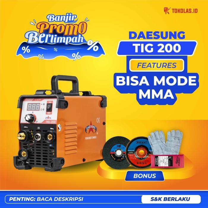Promo Mesin Travo Las Inverter Daesung Tig Argon Tig 200 Tig200 Tig-200