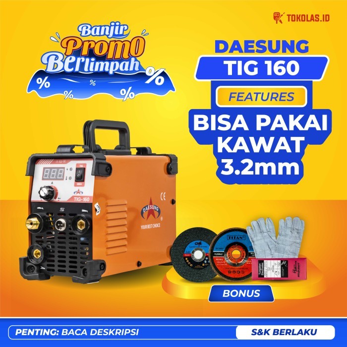 Cuci Gudang Mesin Travo Las Inverter Daesung Tig Argon Tig 160 Tig160 Tig-160