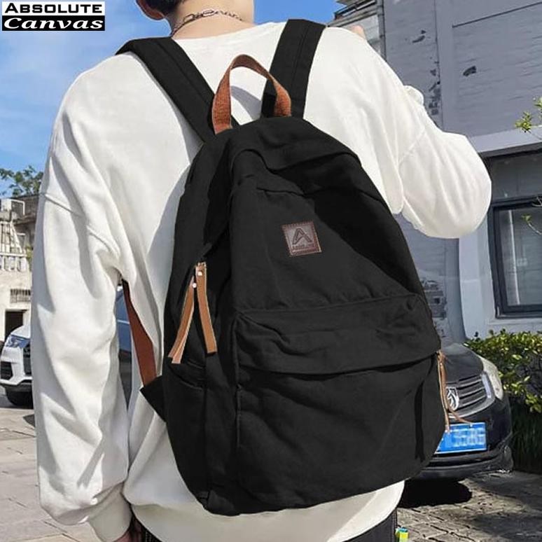 Original Kanvas Pria Wanita (Hitam) Tas Ransel Kanvas Pria Wanita (Army) Tas Pria Wanita Kanvas (Nav