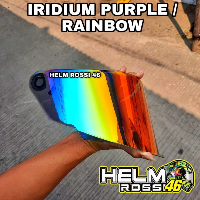 Termurah Kaca Visor Flat Kyt Tt Course Iridium Purple Rainbow Pelangi Norisk