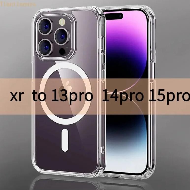 Magnetic Protective case for diy iphone xr to 13pro and 14pro ,new style xr into 13 pro 14 pro case 