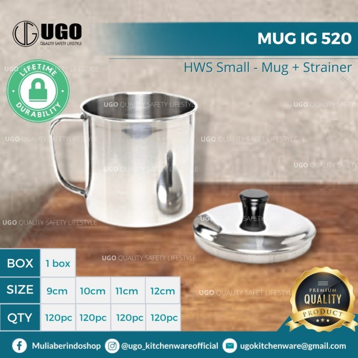 Mug Gelas Cangkir Tutup Air Minum Stainless Steel Kopi Teh Kecil