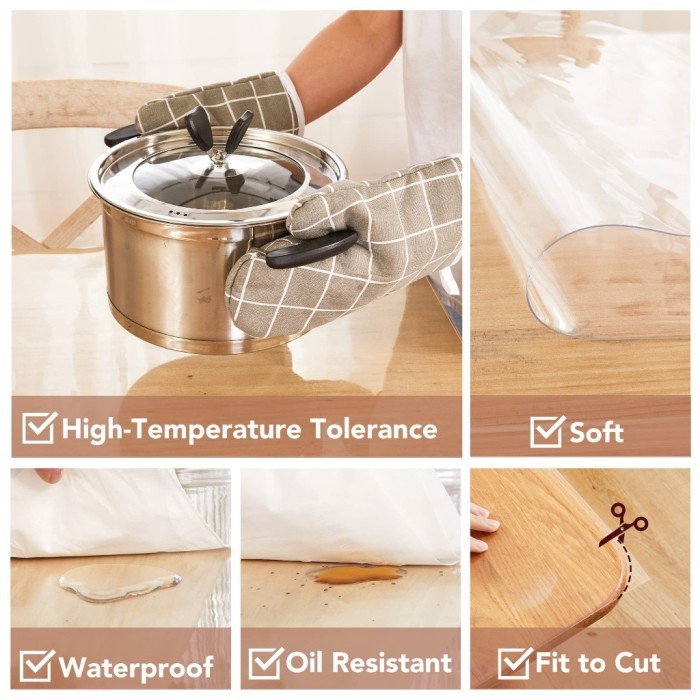 Taplak Meja Transparan Bahan Mika Plastik Taplak Meja Makan Pvc Transparan Plastik Pvc Plastik Benin