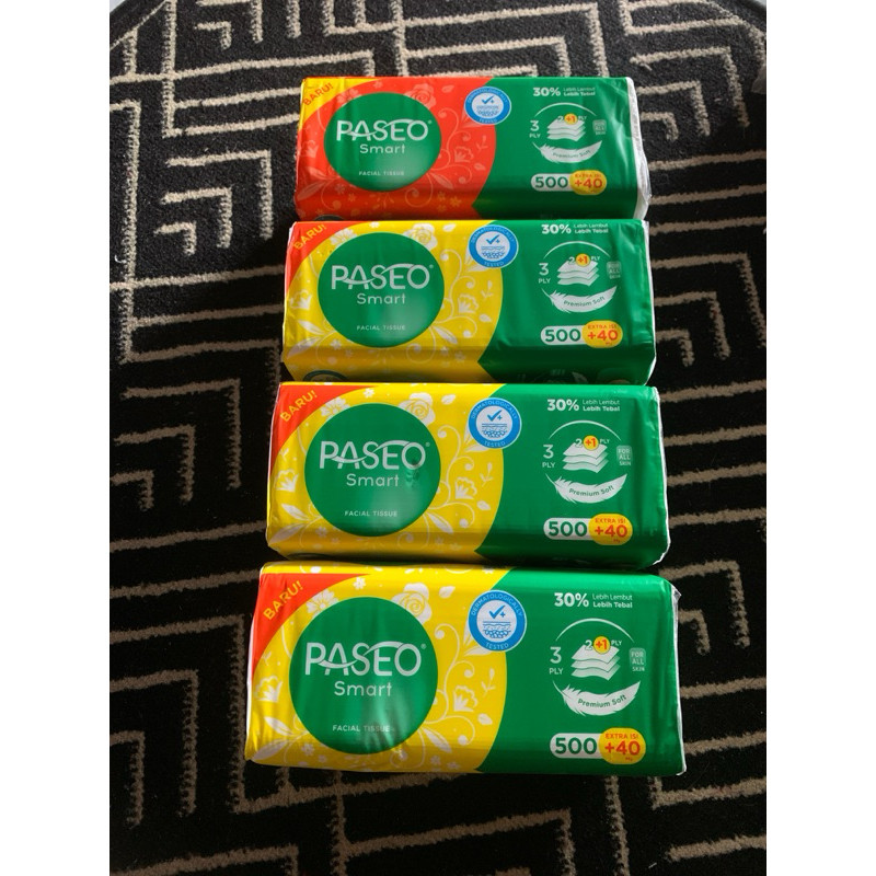

4 lembar tisu wajah Paseo Smart 500+Ekstra 40ply |iaKAWv4S|