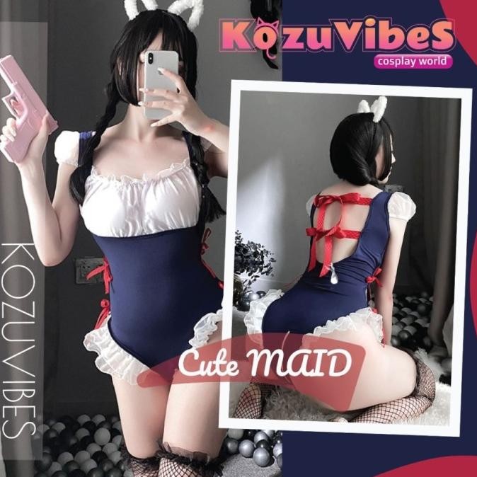 Kozuvibes Cosplay Sexy Uniform Seragam Pelayan Kostum Bikini Cute Maid