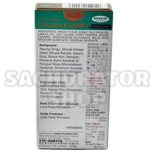 

Saus Bumbu Golden Kari S & B S&B Golden Curry Medium Hot Sauce X