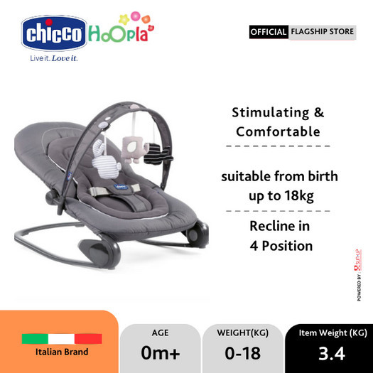 Chicco Hoopla Baby Bouncer - Moon Grey / Kursi Bayi Kursi Goyang Bayi