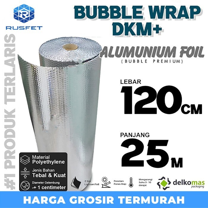 

Plastik Bubble Wrap Alumunium Foil 120cm x 25m