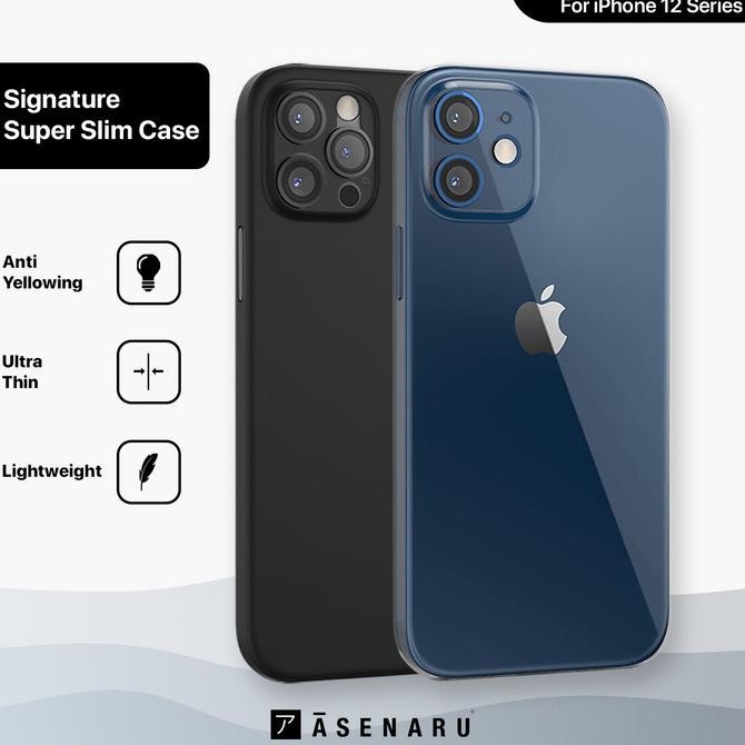 Asenaru iPhone 12 Mini/Pro/Max Case Super Slim Signature Casing