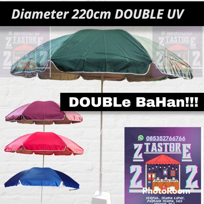 payung tenda 2 lapis 220cm payung pantai double uv payung bazar cafe