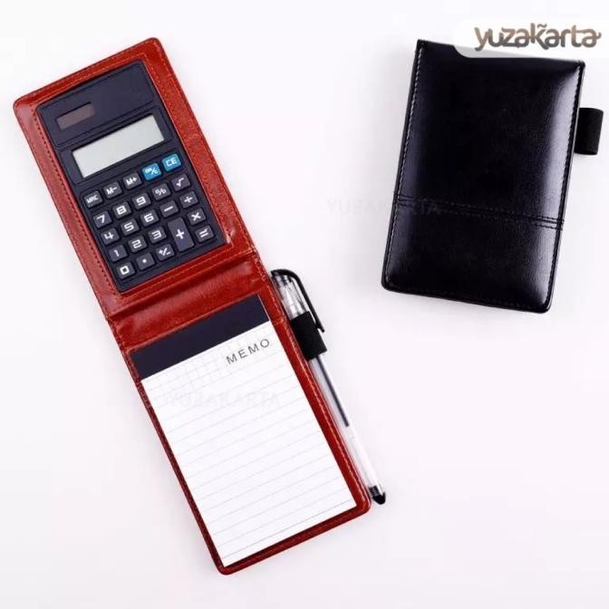 

Sale Buku Catatan Binder Mini Note Cover Kulit Kalkulator + Pulpen
