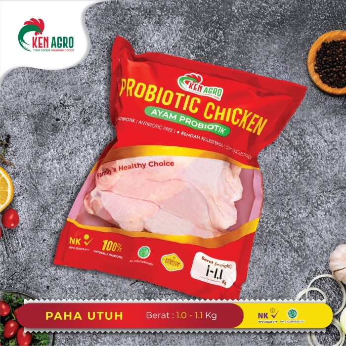

Ken Agro Ayam Probiotik Paha Utuh Pistol 1.0-1.1 Kg Frozen