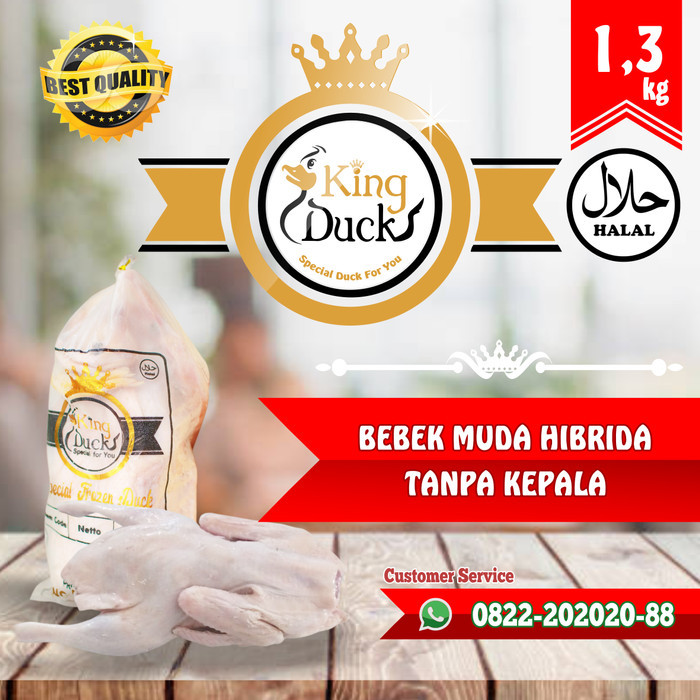 

Bebek ( Daging Hibrida) Bossbebek Kingduck Tanpa Kepala 1,3 Kg