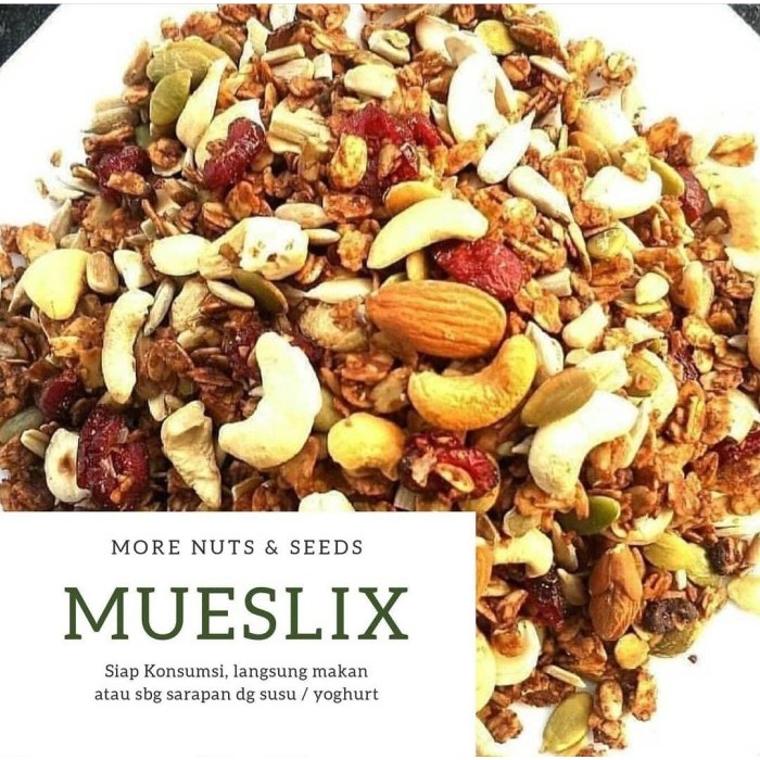 

Snack Healthy Pleasure Indonesia Mueslix Granola 500g Best Seller