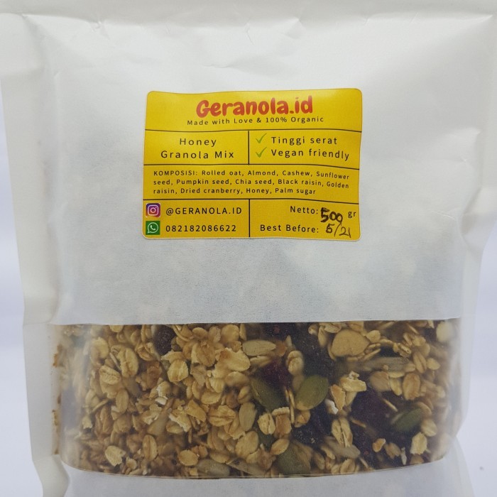 

Geranola.id - GRANOLA HONEY 1Kg / 1000 gram, SEREAL SARAPAN DIET SEHAT