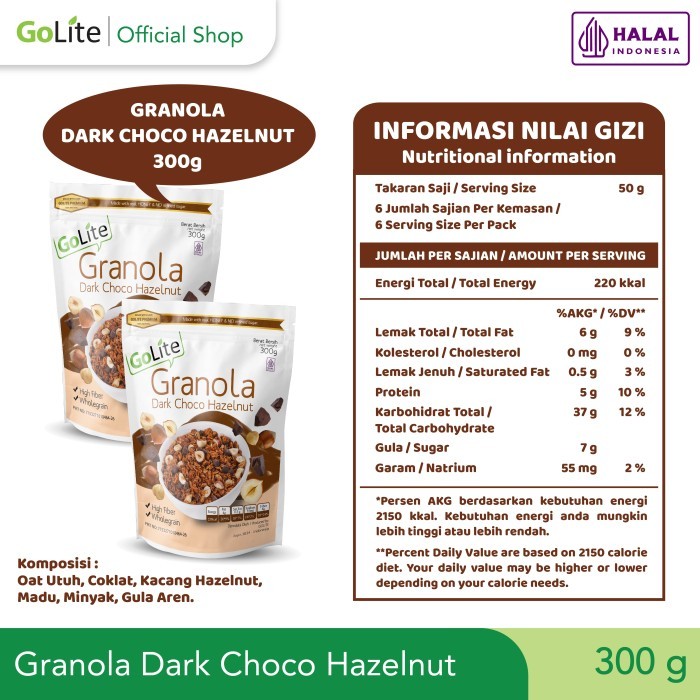 

GoLite Granola Dark Chocolate Hazelnut 300g (Double Pack)