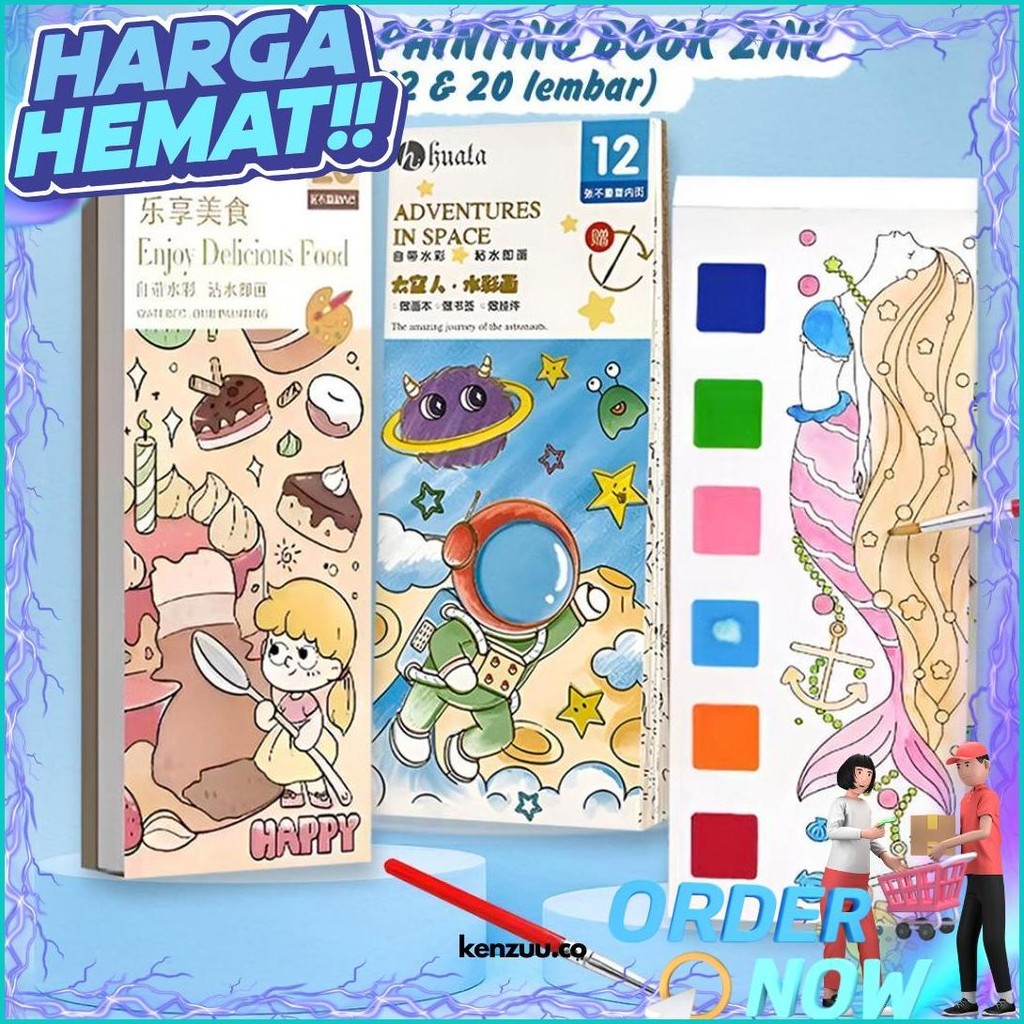 

Taiyo Pocket Travel Watercolour Diy Painting Book 2In1 Buku Gambar Anak 12 Dan 20 Lembar Mewarnai Edukasi Free Kuas Murah