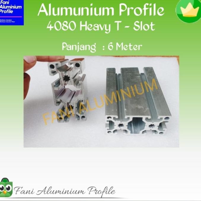 Aluminium Profile Series 4080 Heavy T-Slot Pjg 6000 Mm Kode 884238