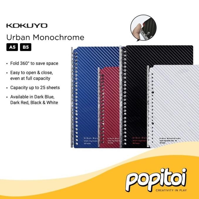 

KOKUYO Urban Monochrome Smart Ring Loose Leaf Binder Notebook A5 B5