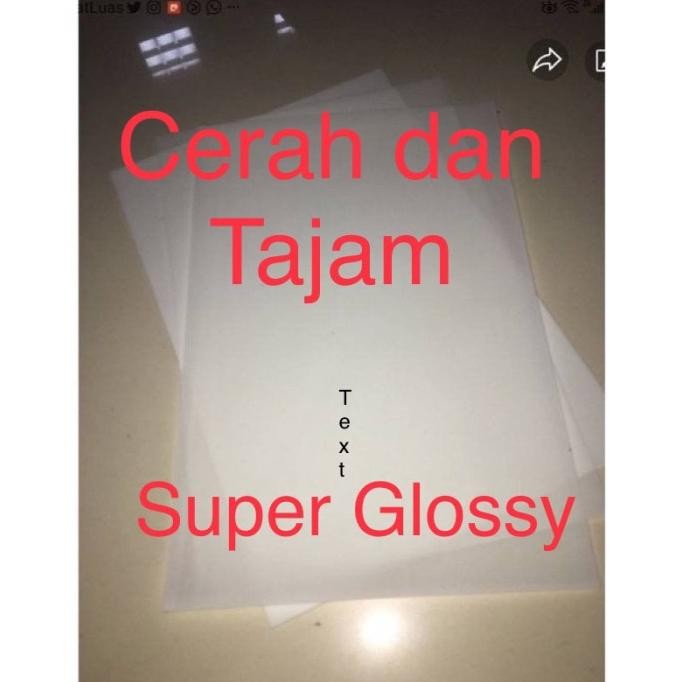 

TERMURAH - Kertas PVC OVERLAY saja 0,15 (Z1), 50lbr, lebih putih