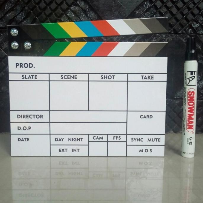 

BEBAS ONGKIR - Clapper Board Movie Slate Ukuran Medium 17,5 x 15 Multicolour