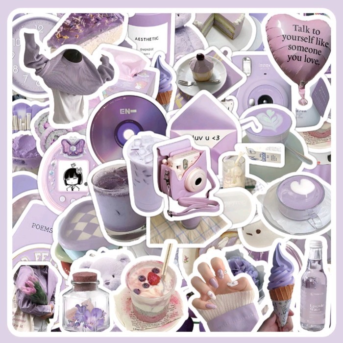 

sticker lucu motif vintage warna ungu purple retro vintage hiasan dekorasi kartun lucu vintage hp/tablet/laptop/mobil/helm/jurnal anti air waterproof
