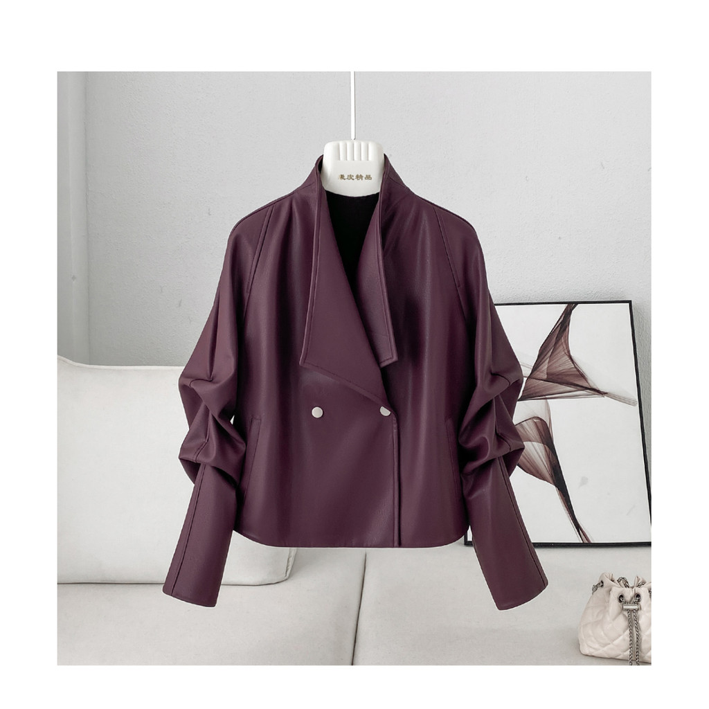 Leather Simple High-Grade Jacket Short Leather Coat
