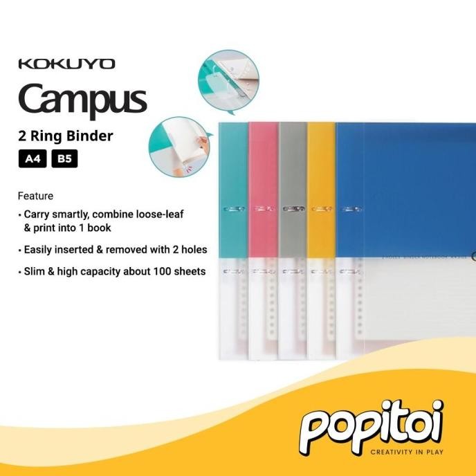 

TERMURAH - KOKUYO Campus 2 Ring File Binder A4 Notebook Loose Leaf