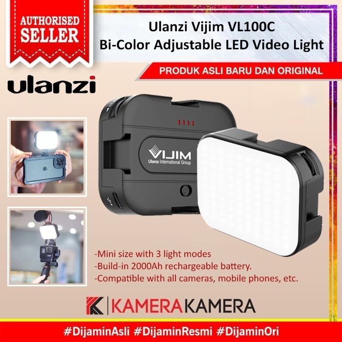Ulanzi Vijim VL100C Bi Color Adjustable LED Video Light Lampu Studio