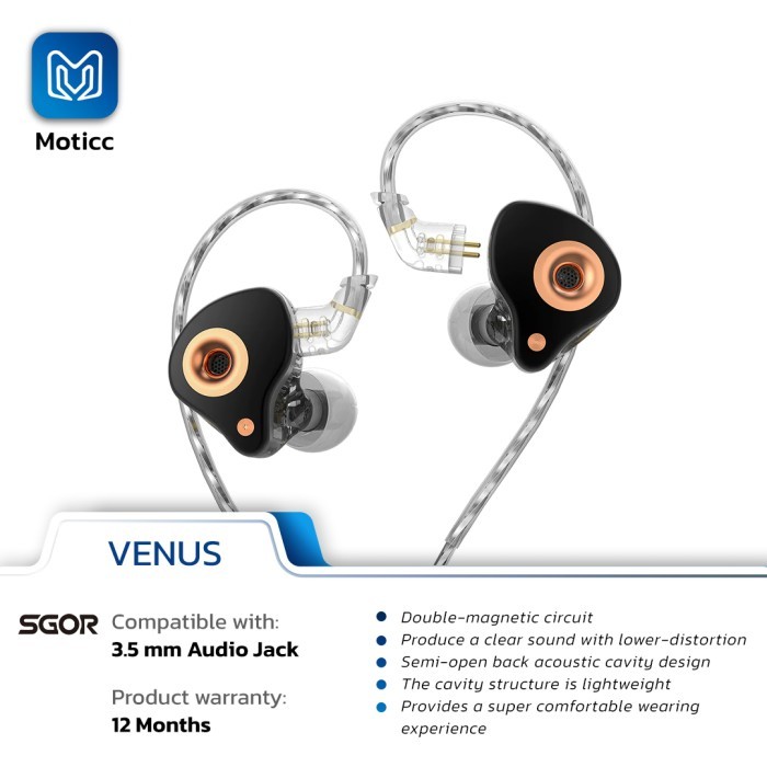 SGOR VENUS with Mic In Ear Monitor Earphone alt Salnotes Zero Lea CHU