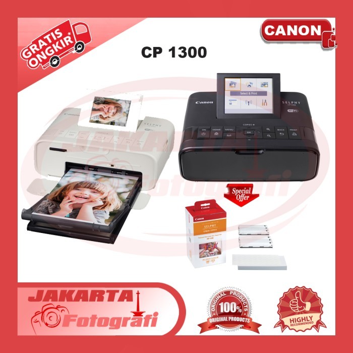 Canon SELPHY CP1300 Compact Photo Printer (Black)
