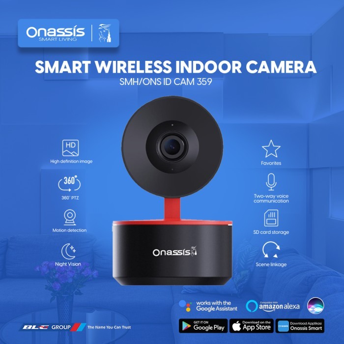 Onassis Smart Indoor Camera 359 1080p 128GB Putih/Hitam