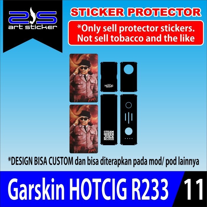 *2Piece* Hc R233 Koc Black Garskin Stiker Casing Custom Bebas Dan Bayar Ditempat