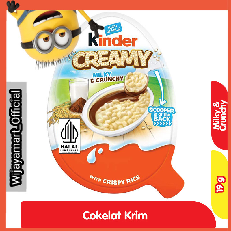 

Kinder Creamy Cokelat Krim Susu dengan Crispy Rice 19 g