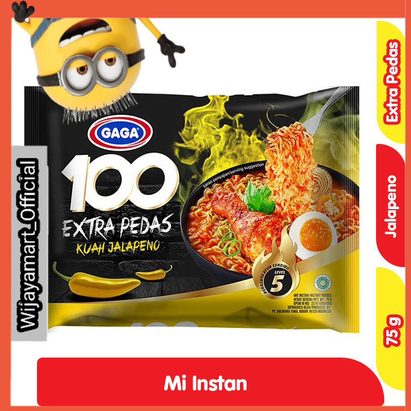 

Gaga 100 Ekstra Pedas Mie Instan Kuah Jalapeno 75 g