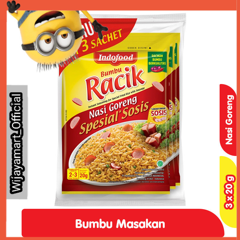 

Indofood Racik Bumbu Instan Nasi Goreng Spesial Sosis 3 x 20 g