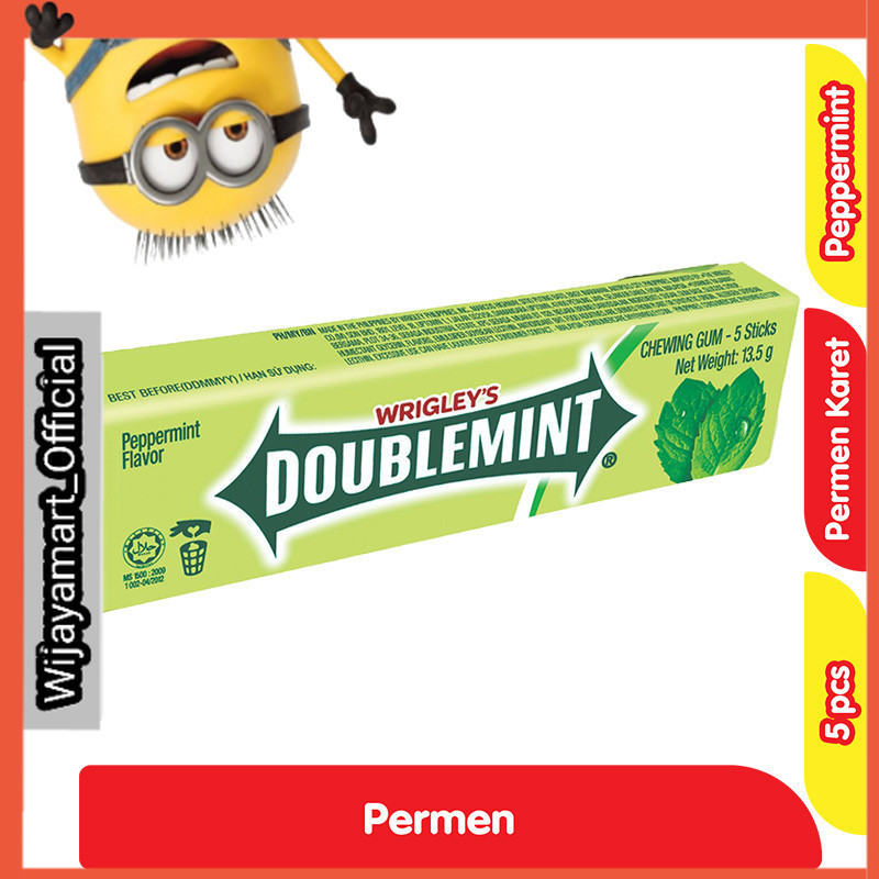 

Wrigley's Doublemint Permen Karet Peppermint 5 Stik